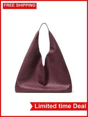 Vintage Woven Texture PU Leather Tote Bag, Casual Shoulder Handbag